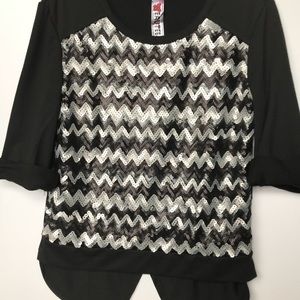Beautees girls sequin top